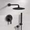 Matte Black Rain Shower System with Handheld, Rain Shower Head, Shower Faucet Set